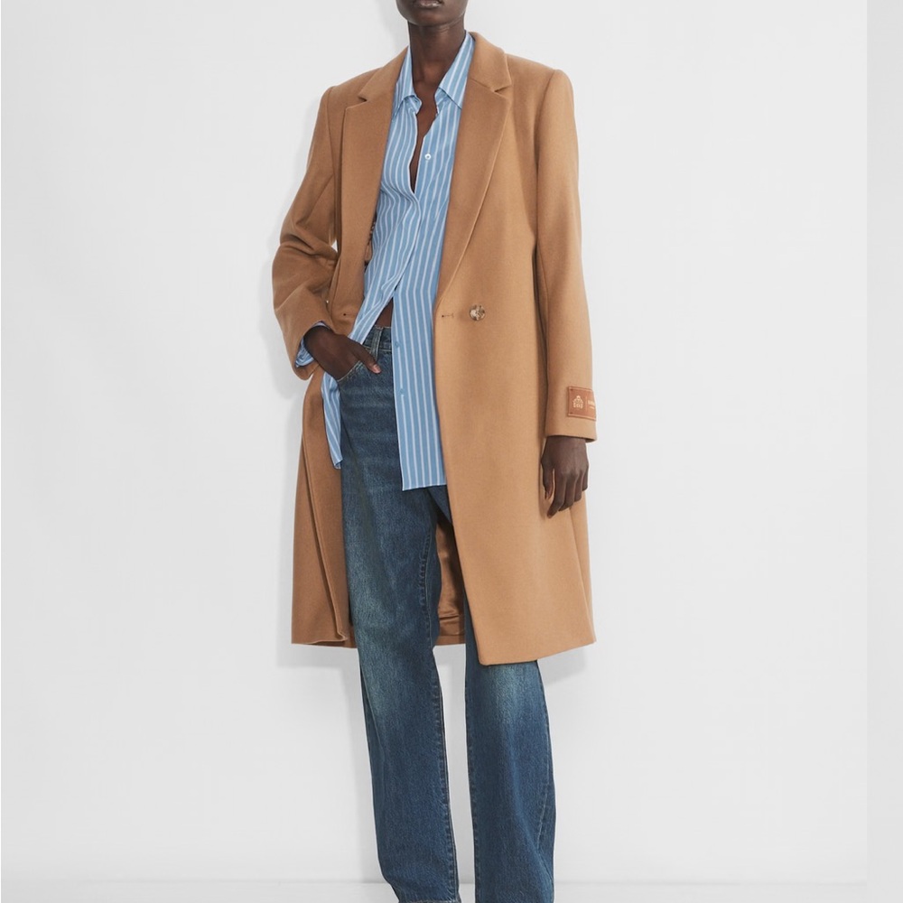 Aritzia Camel Notched Lapel Wool Blazer